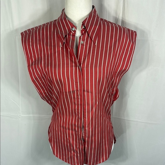 Isabel Marant Étoile Striped Silk Coral Button-Up Shirt, Size 38 / US 6 – Design - Picture 2 of 10